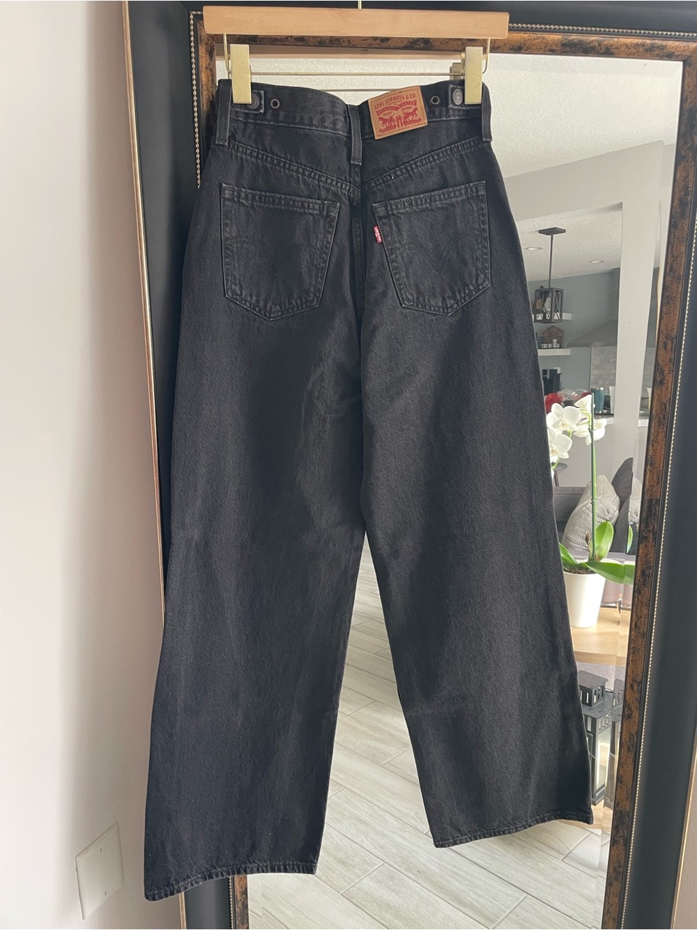 Levi’s Cinch Baggy High Rise Wide Leg Black Jeans W25 L31 - Picture 5 of 6